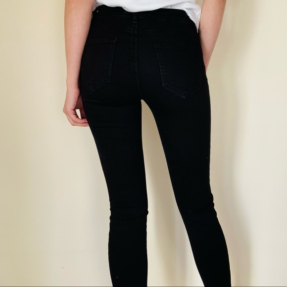 Zara Z1975 BLACK SKINNY JEWEL BUTTON JEANS - Picture 5 of 16